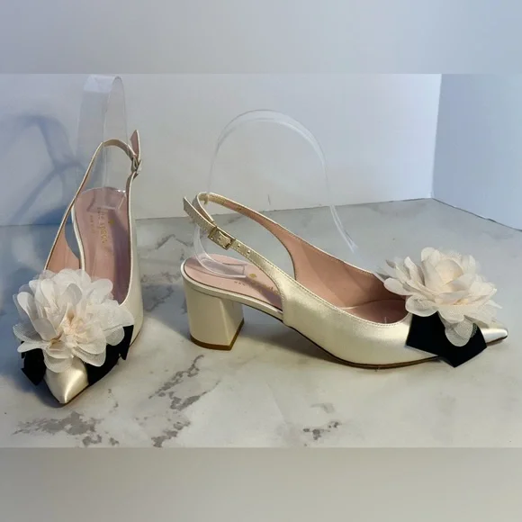 Kate Spade Mettie Satin Sling Back heels size 5 (EUC) - Picture 16 of 16